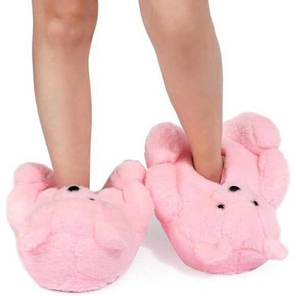 Teddy Bears Slippers For Women Fluffy Shoe Cute House Animal Slippers Fuzzy Pink - Picture 3 of 6